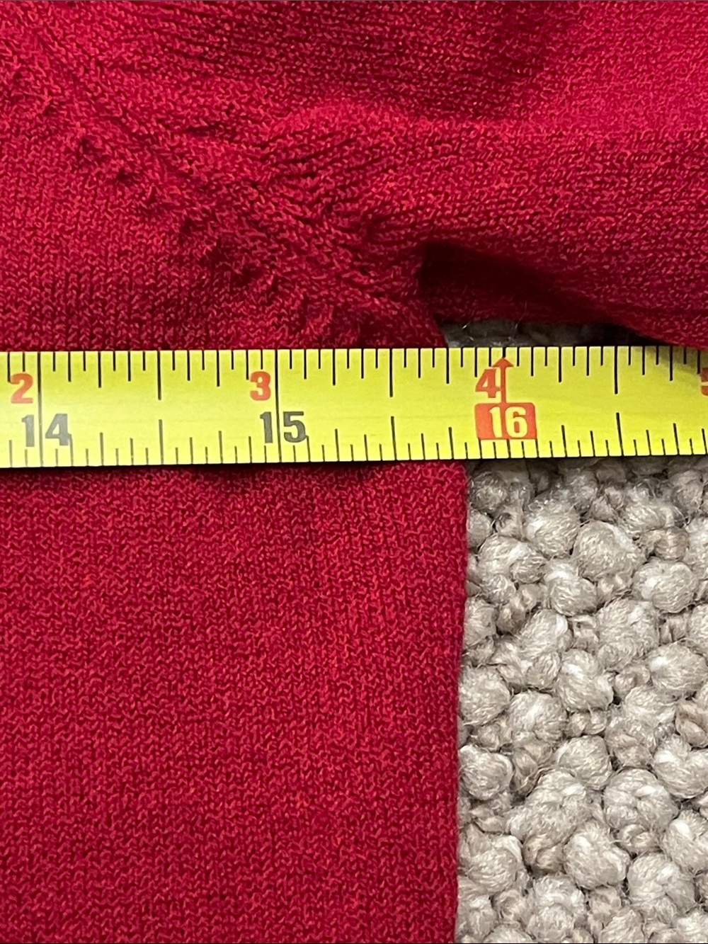 Women’s Beautiful Red Wool Sweater with Rhinestone Buttons - Picture 11 of 13